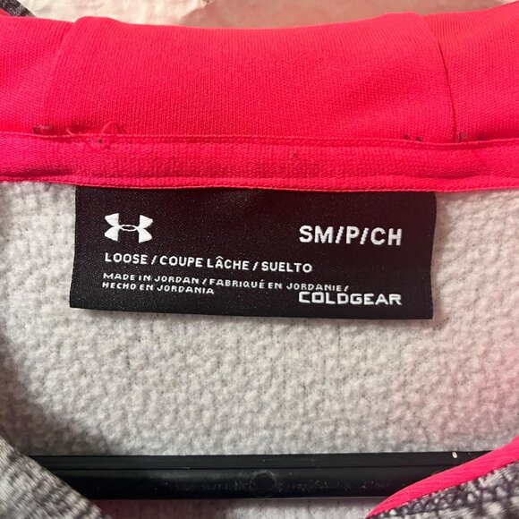 Under Armour‎ Storm Coldgear Hoodie Gray Space Dye Women's Sweater Size S - Picture 4 of 7